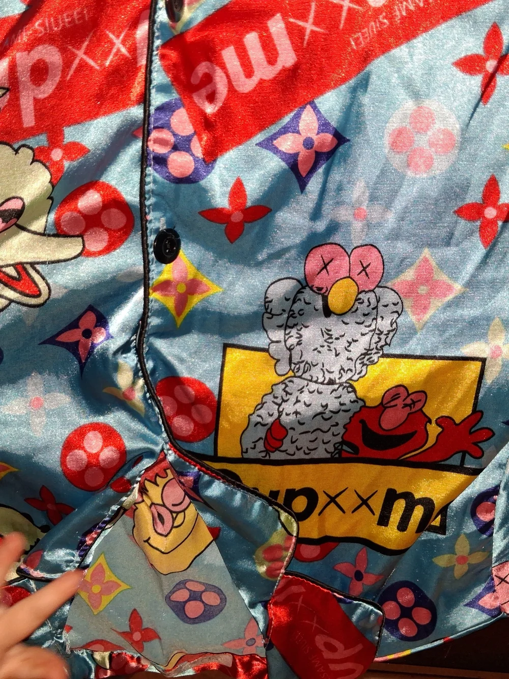 Supreme Blue Cartoon Print Kids Pajama Set